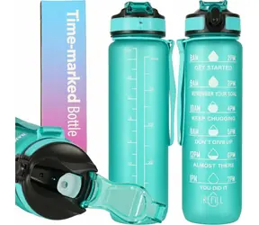 KIK Motivational Wasserflasche 1l Grün