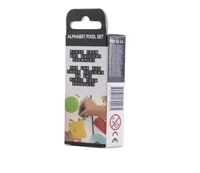 PIXIE CREW-Themenset aus kleinen Pixeln mit Buchstaben und Zeichen
