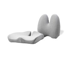 Powerton Set aus Lendenwirbelstütze und Sitzkissen grau / ergonomisch / Memory-Schaum