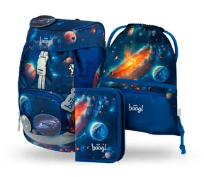 BAAGL SET 3 AIRY Universe: Rucksack, Federmäppchen, Tasche