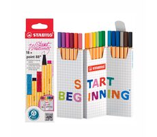 STABILO® point 88 - 18-teiliges Zick-Zack-Schreibtischset - 18 verschiedene Farben