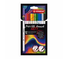 STABILO® Pen 68 Brush - ARTY - 12er Set - 12 verschiedene Farben