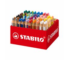 STABILO® Woody 3 in 1 - 76er Box mit 4 Spitzern - 24 verschiedene Farben