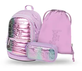 BAAGL SET 3 Core Lavender: Rucksack, Federmäppchen, Tasche