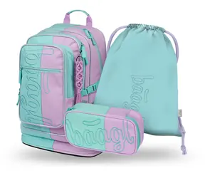 BAAGL SET 3 Cubic Sweet: Rucksack, Federmäppchen, Tasche