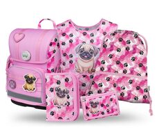 BAAGL SET 5 Ergo Paws: Aktentasche, Federmäppchen, Tasche, Schürze, Geldbörse