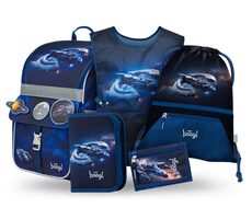 BAAGL SET 5 Zippy Spaceship: Aktentasche, Federmäppchen, Tasche, Schürze, Geldbörse