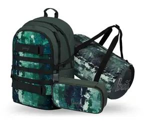 BAAGL SET 3 Skate Forest: Rucksack, Federmäppchen, Sportbeutel