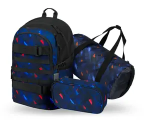 BAAGL SET 3 Skate Indigo: Rucksack, Federmäppchen, Sporttasche
