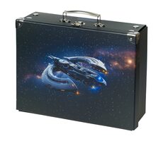 BAAGL Faltbarer Schulkoffer Raumschiff mit Hardware / 32,5 x 10,5 x 26 cm
