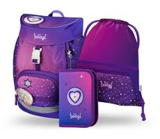 BAAGL SET 3 - AIRY Schulset Pferde des Herzens: Rucksack / Federmäppchen / Tasche