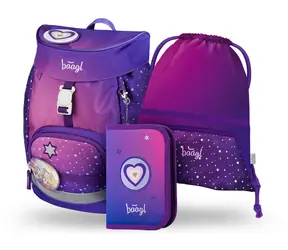 BAAGL SET 3 - AIRY Schulset Pferde des Herzens: Rucksack / Federmäppchen / Tasche