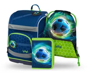 BAAGL SET 3 - Zippy PLUS Fußball Schulset: Aktentasche / Federmäppchen / Tasche