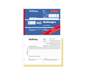 Herlitz Quittungsblock A6 / 2x40 Blatt / weiß-gelb