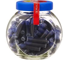 Herlitz Tintenpatronen im Glas / 100 Stück / blau