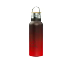 BAAGL Thermosflasche mit Bambusdeckel Farbverlauf rot-schwarz 500 ml