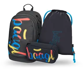 BAAGL SET 3 - Core Logo Mix Schulset: Rucksack / Federmäppchen / Tasche