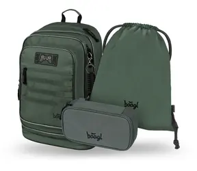 BAAGL SET 3 - Cubic Grove Schulset: Rucksack / Federmäppchen / Tasche