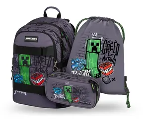 BAAGL SET 3 - Schulset Skate Minecraft TNT: Rucksack / Koffer / Tasche