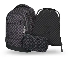 BAAGL SET 3 - Schulset Skate max SKA grau: Rucksack / Federmäppchen / Tasche