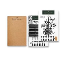 Faber-Castell Marker-Set + Skizzenbuch / 9-teilig / schwarz