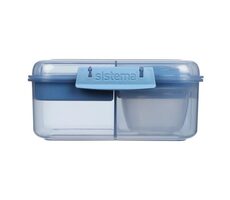 Sistema Ocean Bound Bento Cube Dreikammerbox mit Joghurtbehälter und 2 Schalen 1,25 l blau