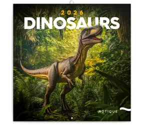 NOTIQUE Notizblock-Kalender Dinosaurier 2026 - Ostern / 30 x 30 cm