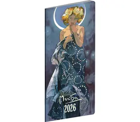 NOTIQUE Taschenkalender Alfons Mucha 2026 Monatsplaner / 8 x 18 cm