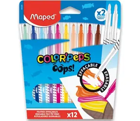 Maped Color'Peps Oops Marker, 10 Stück + 2 Radiergummis