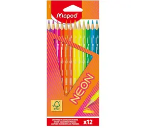 Maped Neon-Wachsmalstifte, 12 Stück / dreieckig
