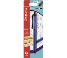 STABILO® PALETTE - Rollerball mit Druckmechanismus - blau - Spitze F (0,4 mm) - blaue Tinte
