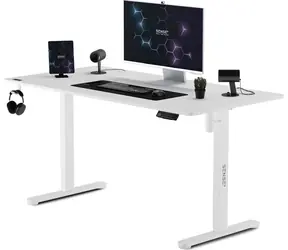 SENSE7 Nojo Schreibtisch weiß / elektrisch höhenverstellbar / 140 x 70 cm / Tragkraft 80 kg