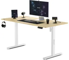 SENSE7 Nojo Sosna Schreibtisch, Kieferweiß / elektrisch höhenverstellbar / 140 x 70 cm / Tragkraft 80 kg