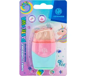 ASTRA Bleistiftspitzer mit Radiergummi 2in1 Pastell (Mix)