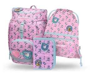 BAAGL SET 3 Airy Minecraft Panda: Rucksack, Federmäppchen, Tasche