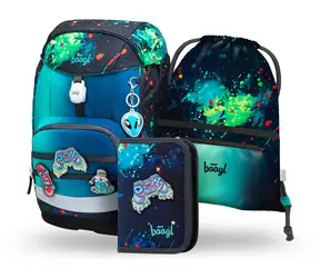 BAAGL SET 3 Airy PLUS Chill: Rucksack, Federmäppchen, Tasche