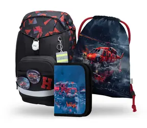 BAAGL SET 3 Airy PLUS Retter: Rucksack, Federmäppchen, Tasche