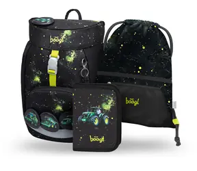BAAGL SET 3 Airy Traktor: Rucksack, Federmäppchen, GRS-Tasche