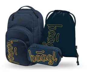 BAAGL SET 3 Coolmate Lux: Rucksack, Federmäppchen, Tasche
