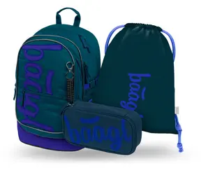 BAAGL SET 3 Core Logo blau: Rucksack, Federmäppchen, Tasche GRS