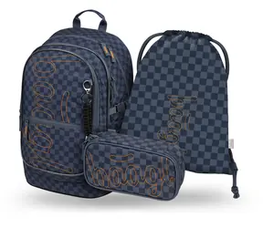 BAAGL SET 3 Core Ska Blau: Rucksack, Federmäppchen, GRS-Tasche
