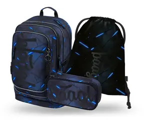 BAAGL SET 3 Cubic Flash: Rucksack, Federmäppchen, GRS-Tasche