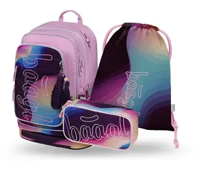 BAAGL SET 3 Cubic Lyra: Rucksack, Federmäppchen, GRS-Tasche