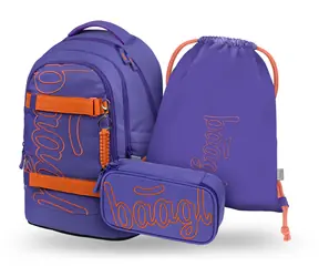 BAAGL SET 3 Skate Max Orange: Rucksack, Federmäppchen, GRS-Tasche