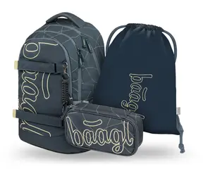 BAAGL SET 3 Skate Max Wave: Rucksack, Federmäppchen, GRS-Tasche