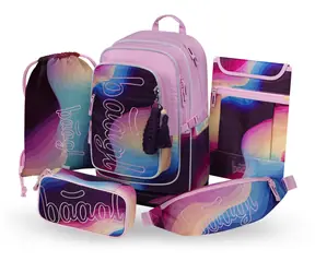 BAAGL SET 5 Cubic Lyra: Rucksack, Federmäppchen, Tasche, Gürteltasche, Laptoptasche GRS