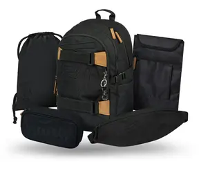 BAAGL SET 5 Skate Darkness: Rucksack, Federmäppchen, Tasche, Bauchtasche, Laptoptasche