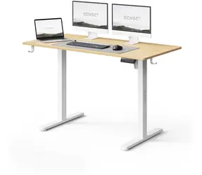 Ausgepackt - SENSE7 NOJO LIGHT Schreibtisch, Kiefernholz / elektrisch höhenverstellbar / 120 x 60 cm / Tragkraft 70 kg / ausgepackt