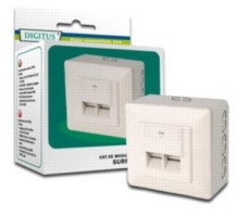PremiumCord -Buchse 2xRJ45 auf Putz, UTP Cat5e