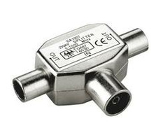 PremiumCord TV-Antennenkombinierer-Splitter IEC 75 Ohm 1xF-2xM
